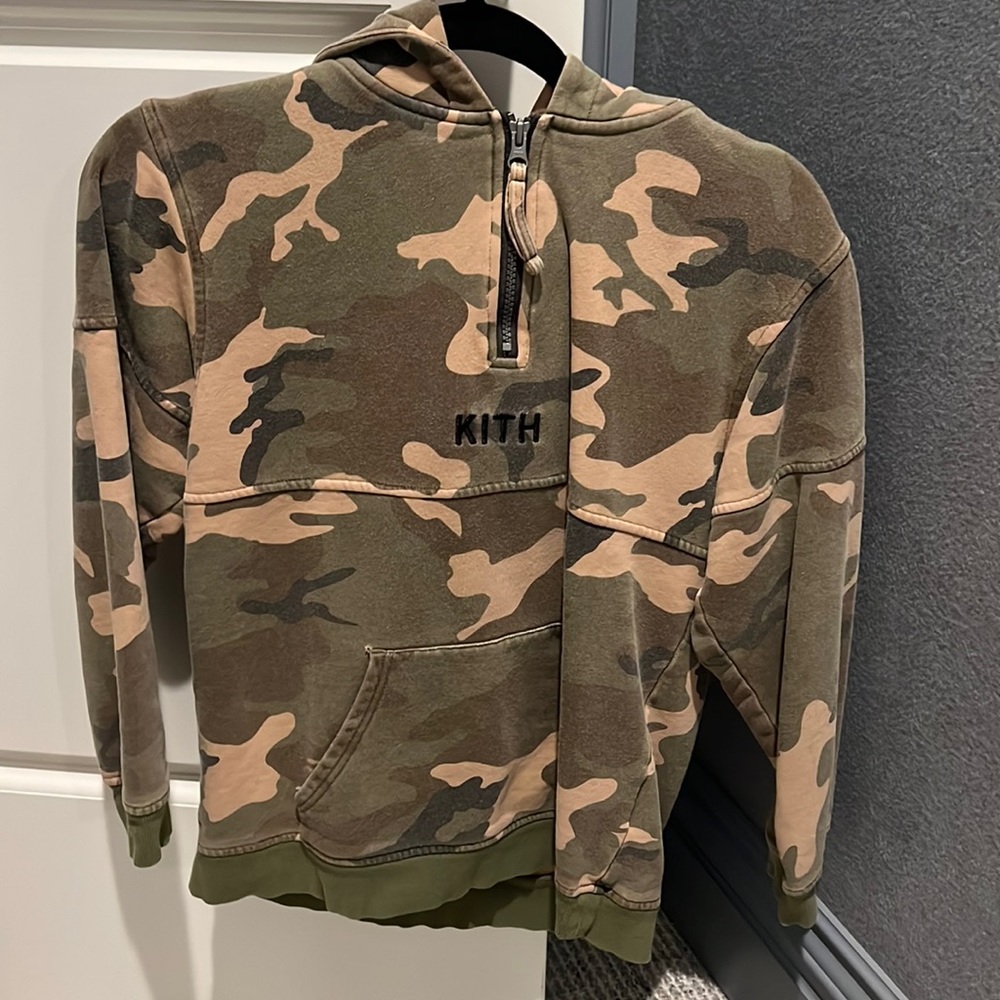 Kith kids camo hoodie, good condition size 12 kids